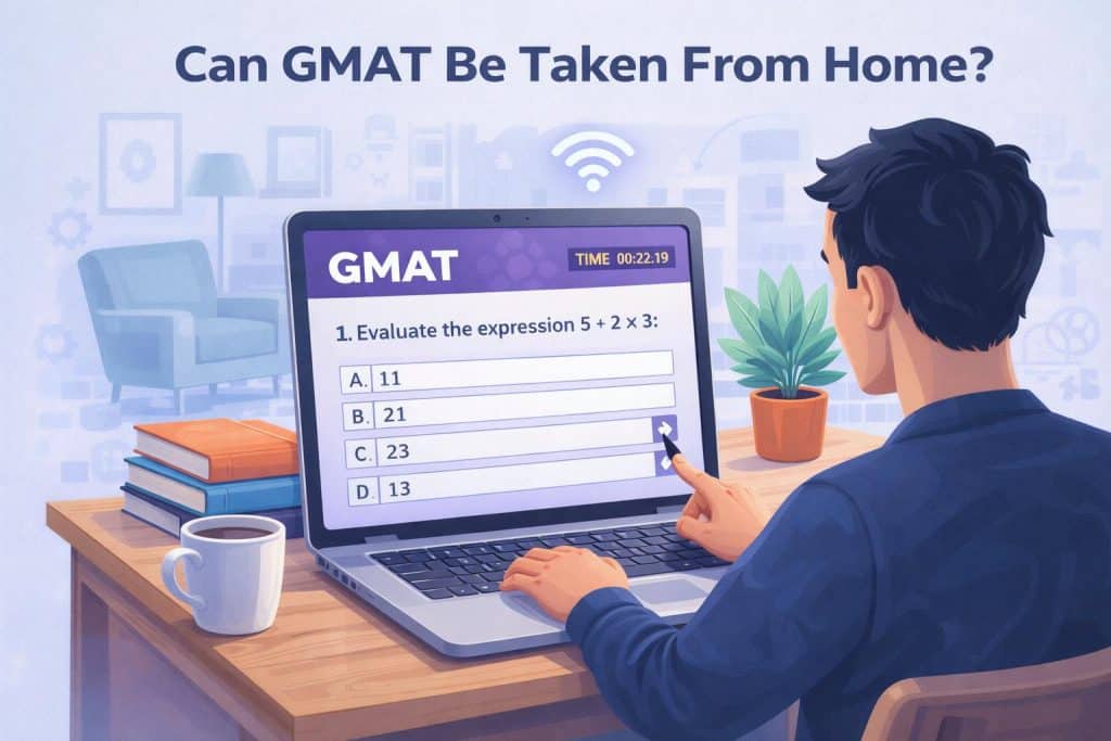 can gmat be taken from home