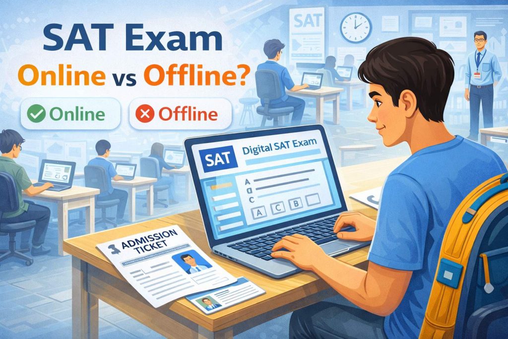 sat exam online or offline
