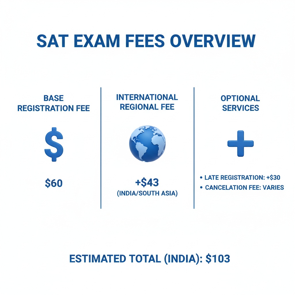 sat exam fees breakdown infographic

